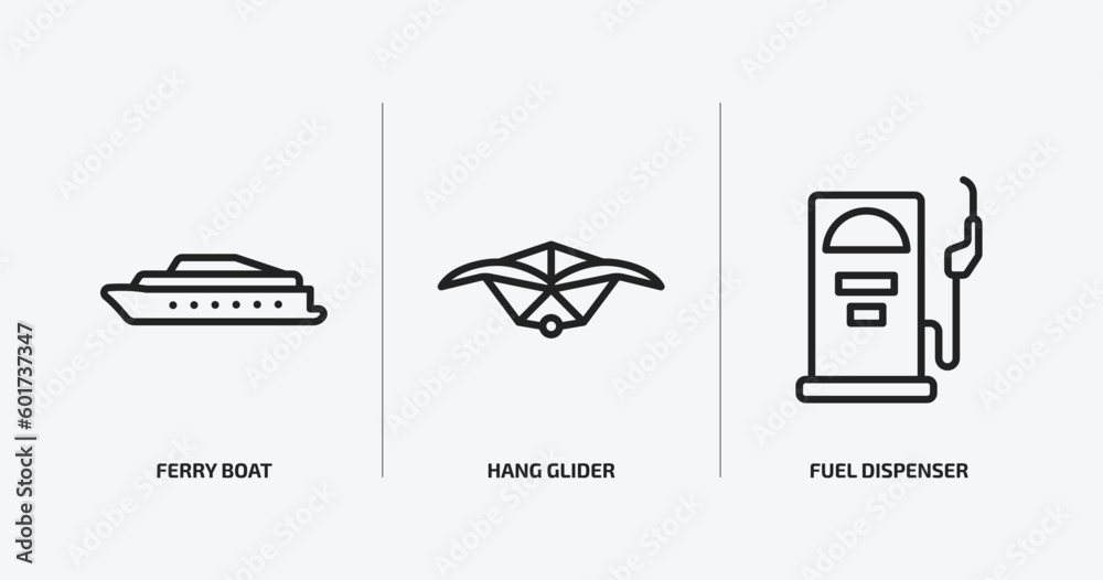 Φωτογραφία transportation outline icons set