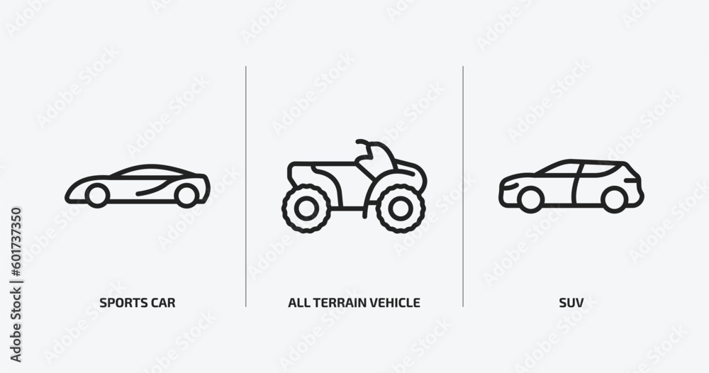 Fotografie transportation outline icons set