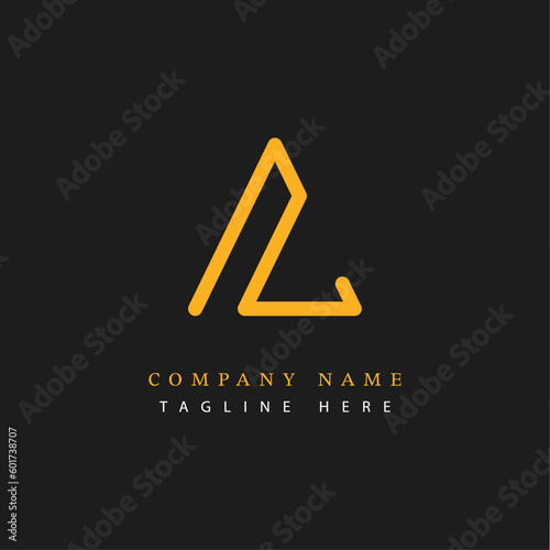 Letter AL logotype Monoline style, simple and elegant AL logo - Vector