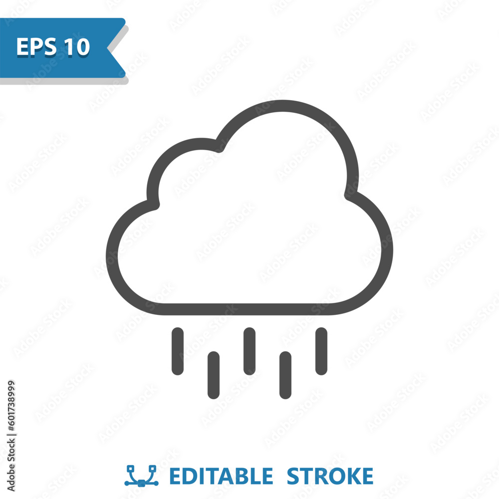 Cloud And Rain Icon - Raining, Storm, Weather Cloud And Rain Icon - Raining, Storm, Weather
