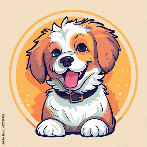 Dog kawaii cute cartoon Funny Vector Illustration eps 10