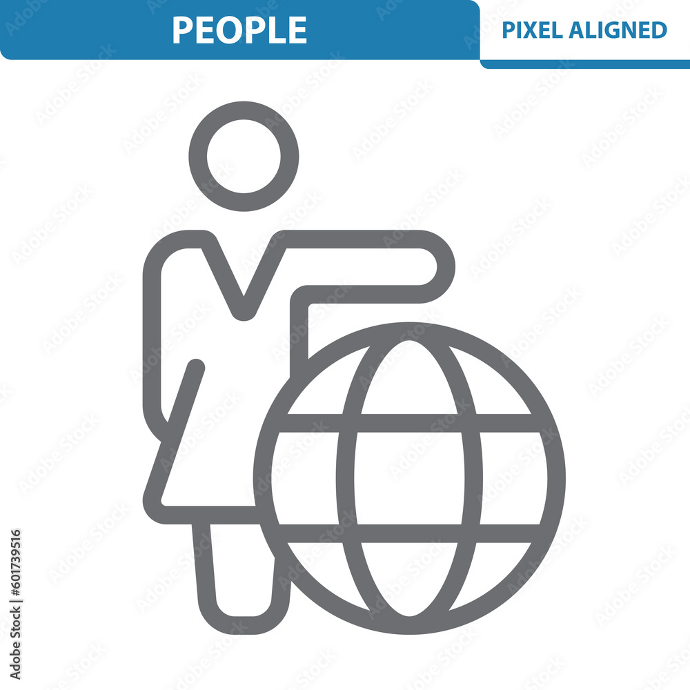 Woman Icon. Girl, Globe, Tourist, Travel Agent Woman Icon. Girl, Globe, Tourist, Travel Agent