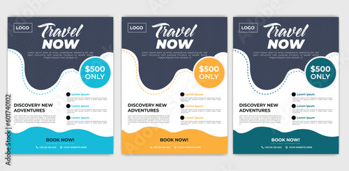 Travel poster or flyer pamphlet brochure design layout space for photo background.Travel poster or flyer template brochure design. Travel flyer template for travel agency.