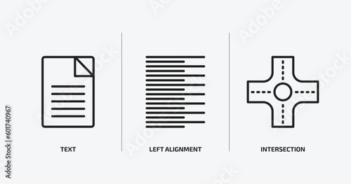 geometric figure outline icons set. geometric figure icons such as text, left alignment, intersection vector. can be used web and mobile.