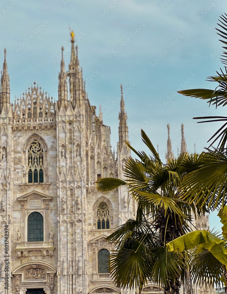 part of the architecture of Milan Cathedral in Italy