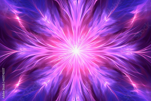 Lazer light fractals  pink and purple AI generative