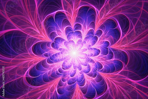 Lazer light fractals, pink and purple AI generative © SANGHYUN