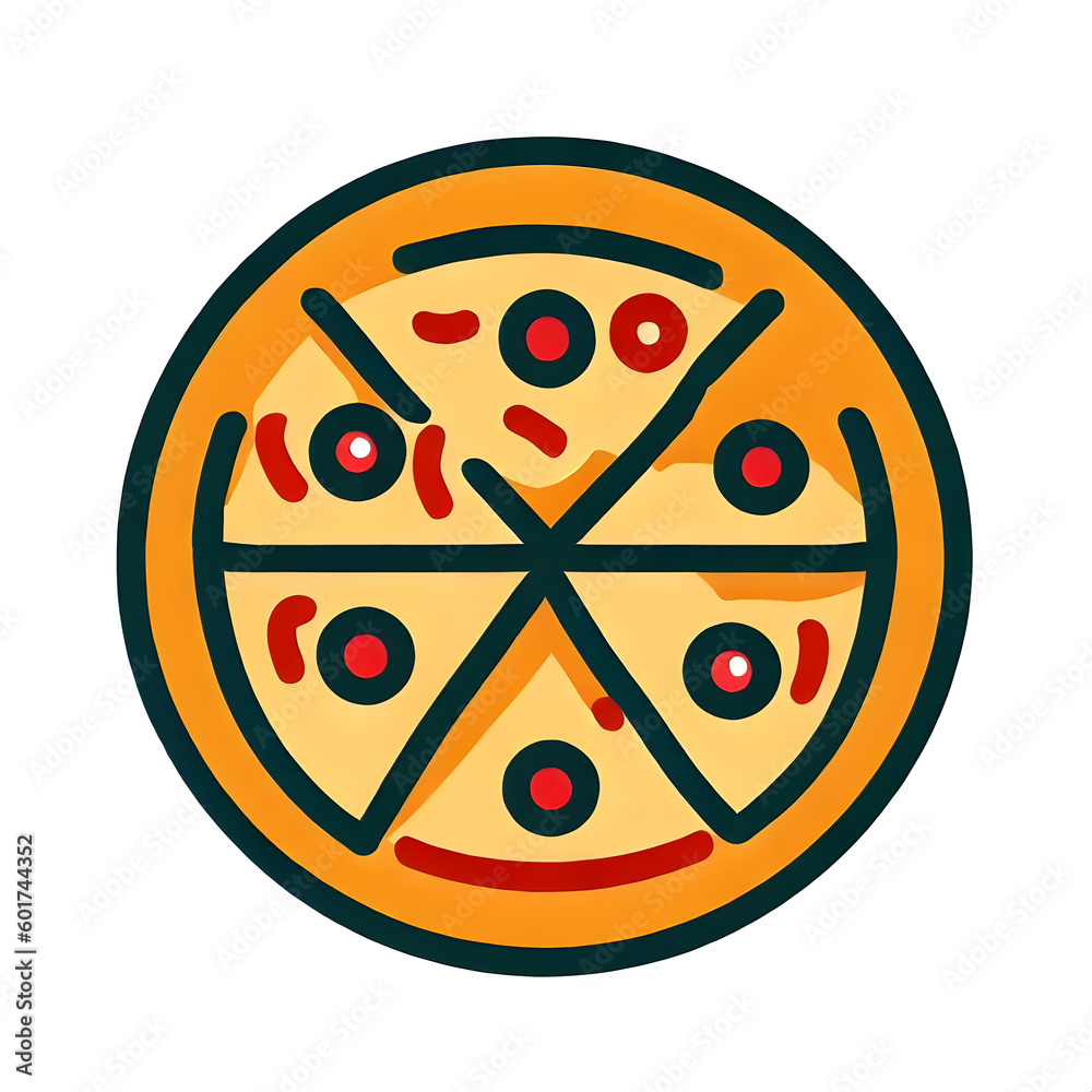 pepperoni pizza vector icon, pizza logo clipart Generative AI pepperoni pizza vector icon, pizza logo clipart Generative AI