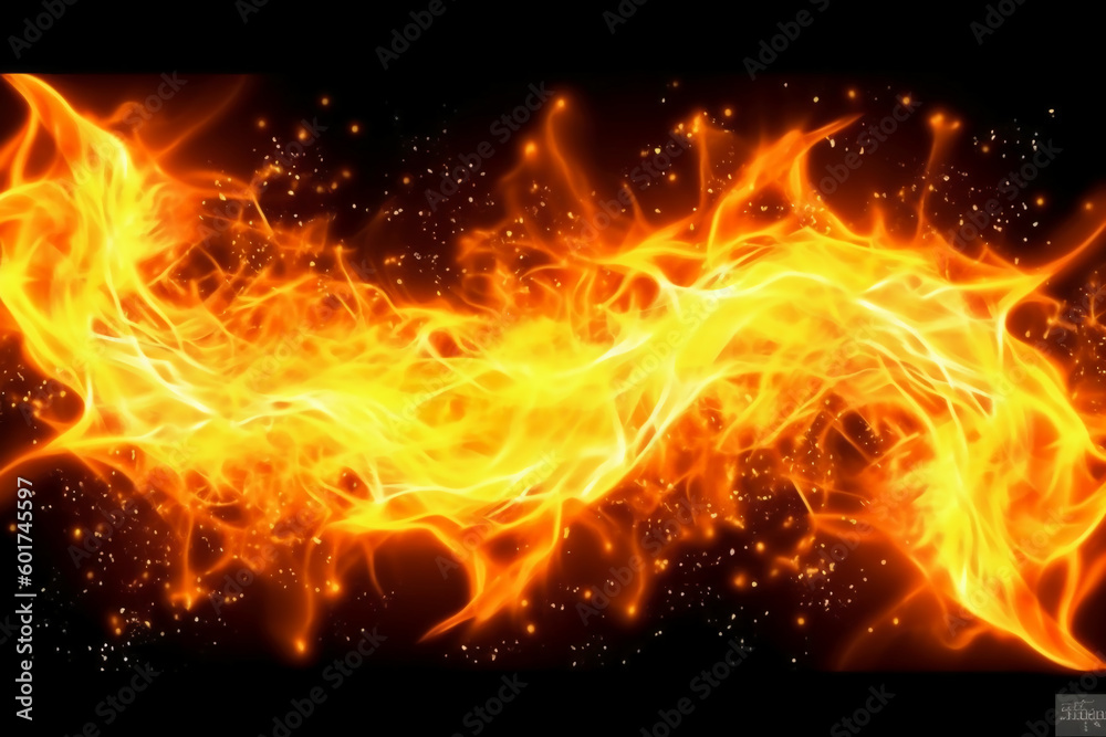 Drawn neon color yellow, Burning flame background material abstract hand AI generative Drawn neon color yellow, Burning flame background material abstract hand AI generative