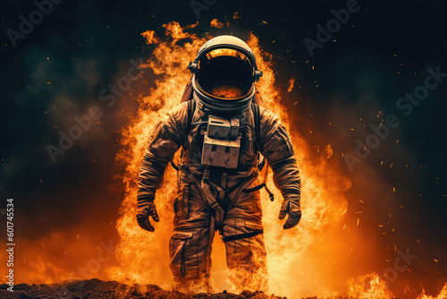 Astronaut burning on a planet © purich