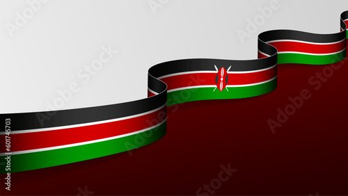 Kenya ribbon flag background.