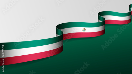 Mexico ribbon flag background.