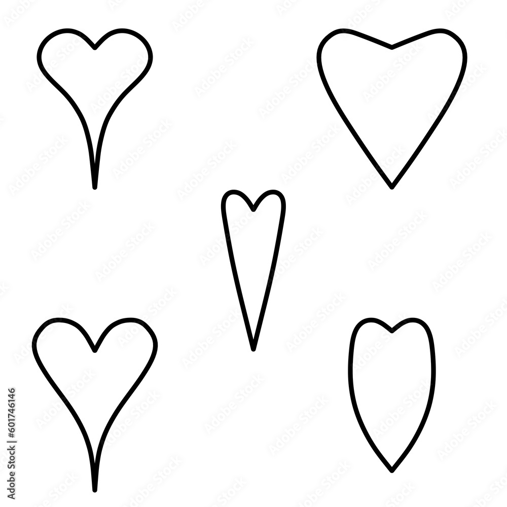 Heart line black hand drawn rough isolates background Heart line black hand drawn rough isolates background