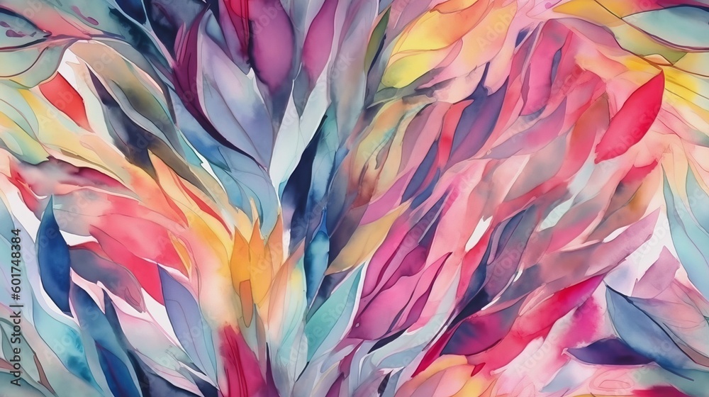 Seamless Watercolor Art Background. Digital Generated Wallpaper