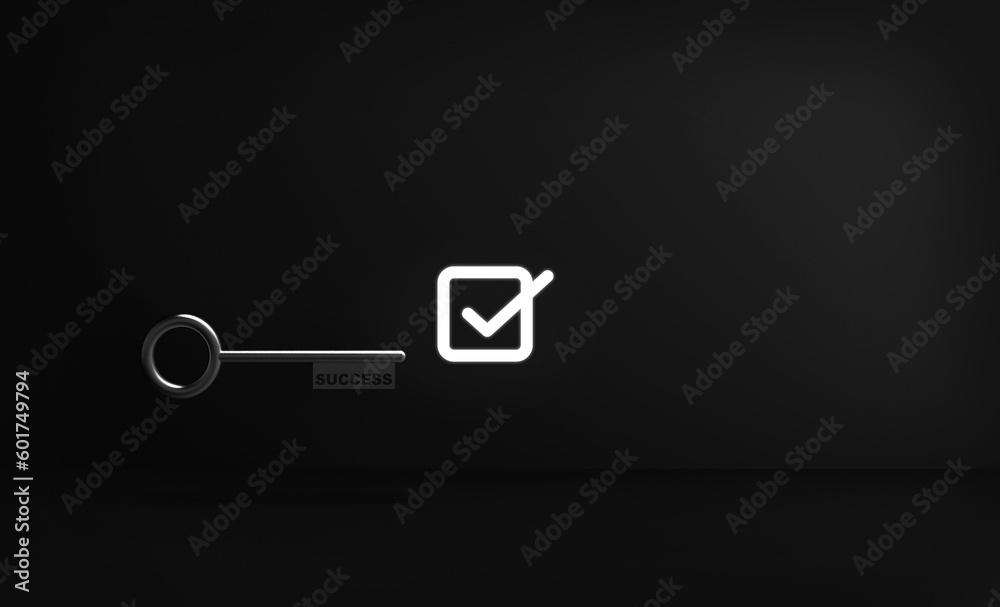 keys to success on dark background. 3D illustration. keys to success on dark background. 3D illustration.