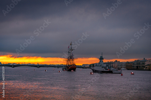 Rehearsal of the Navy Day parade in St. Petersburg