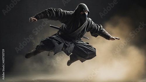 Fényképezés A ninja leaping through the air