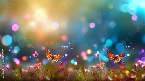 夏、春、蝶、壁紙、背景| summer, spring, butterflies, wallpaper, background,Generative AI