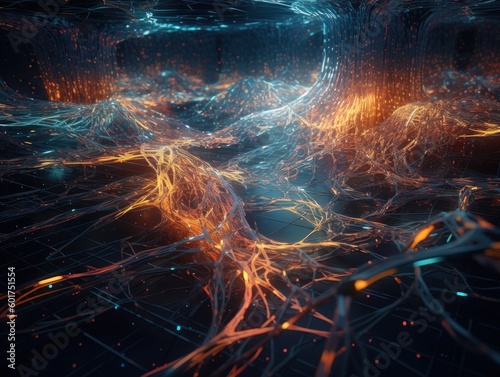 Big data visuliastion cyberspace created with Generative AI technology