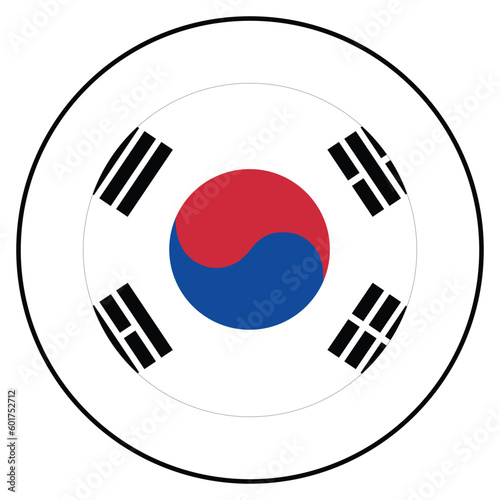 Flag of South Korea. South Korea flag in circle 