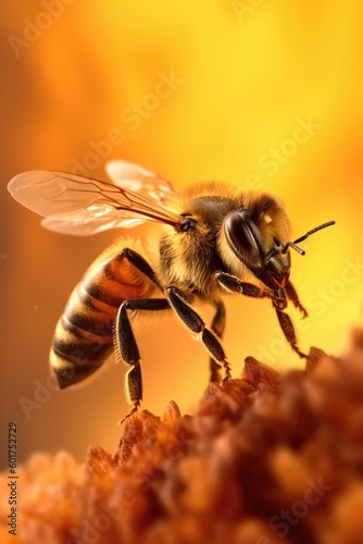 Bee in vibrant colors. Generative AI © piai
