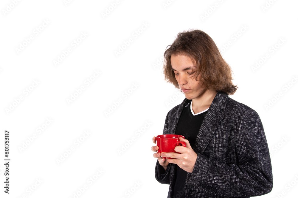 Young attractive student posing in the studio. Young attractive student posing in the studio.
