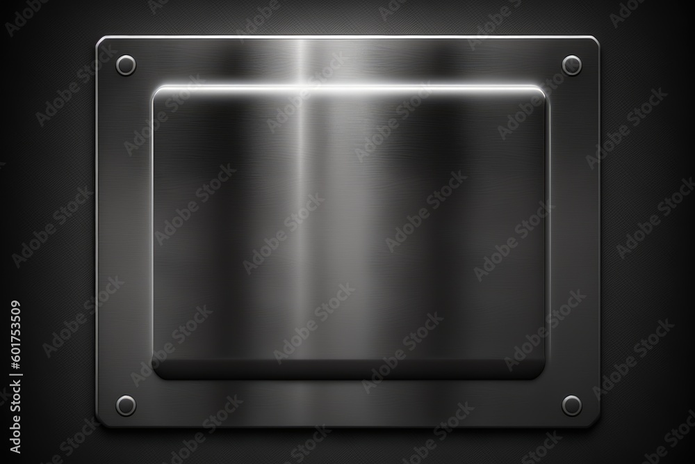 Metal plate on black background Metal plate on black background