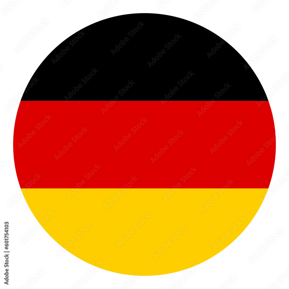 German flag in circle. Flag of Germany in round circle German flag in circle. Flag of Germany in round circle