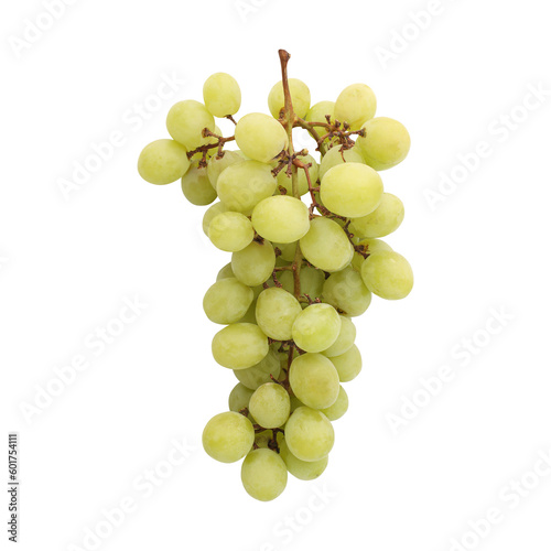 Bunch of green grapes isolated on transparent background