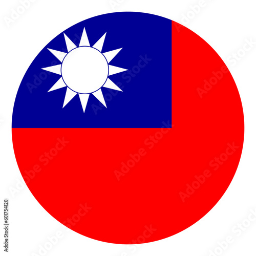 Flag of Taiwan round. Taiwan flag in circle	