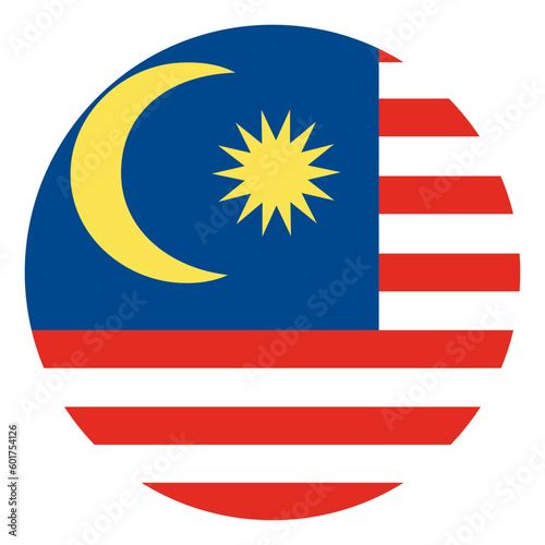 Malaysia flag in circle round 
