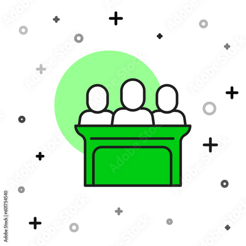 Filled outline Jurors icon isolated on white background. Vector