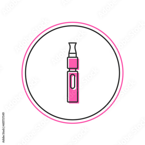 Filled outline Electronic cigarette icon isolated on white background. Vape smoking tool. Vaporizer Device. Vector