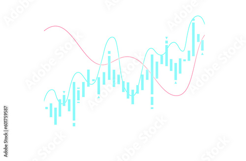 Blue trading world chart schedule. High quality illustration on transparent background