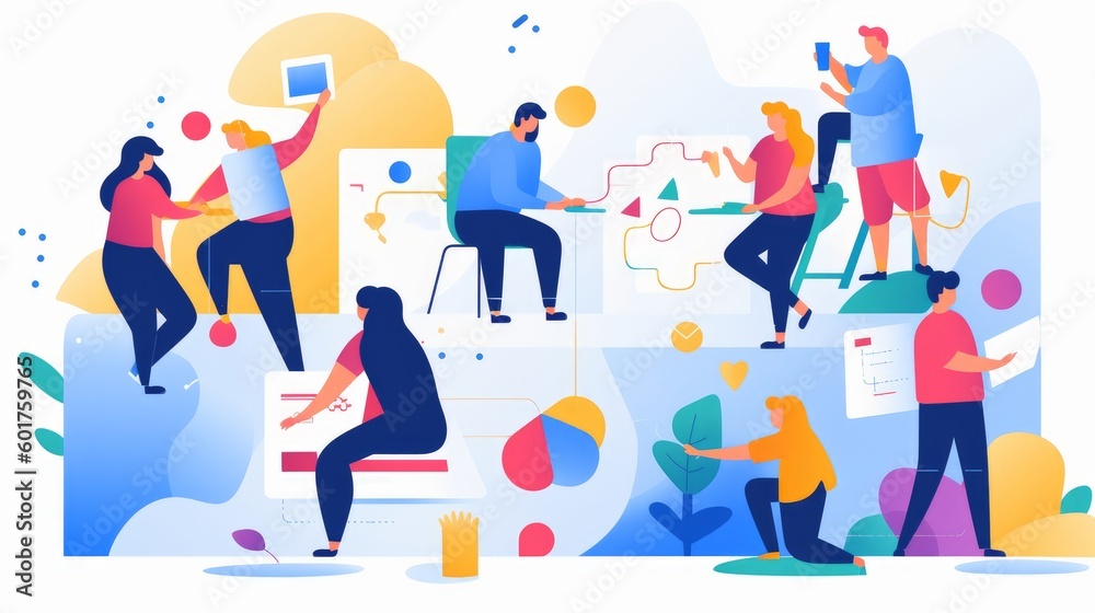 Flat Design Illustration for a Tech Company