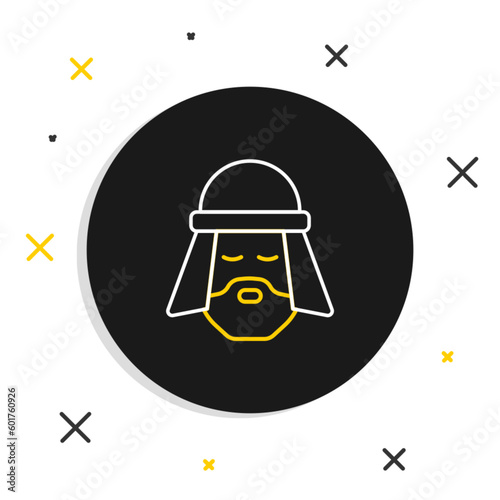 Line Egyptian man icon isolated on white background. Colorful outline concept. Vector