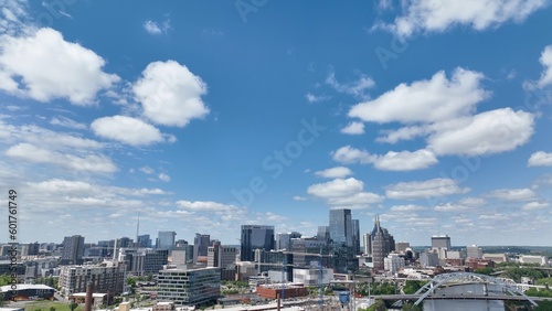 Nashville, Tennessee skyline with glass office tower architecture downtown in Country music capital © Steve