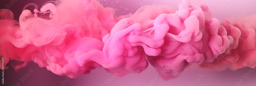 wallpaper banner with liquid paint splash  on pink background .Generative AI