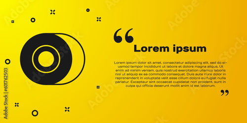 Black Skateboard wheel icon isolated on yellow background. Skate wheel. Vector