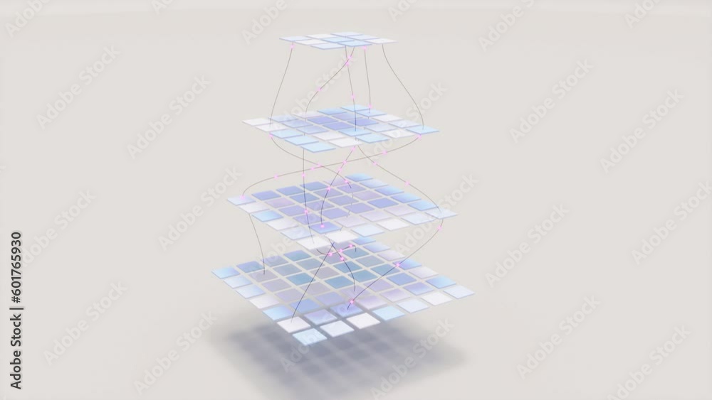 Data base ai deep learning graph vr connection electronic neurons 4k