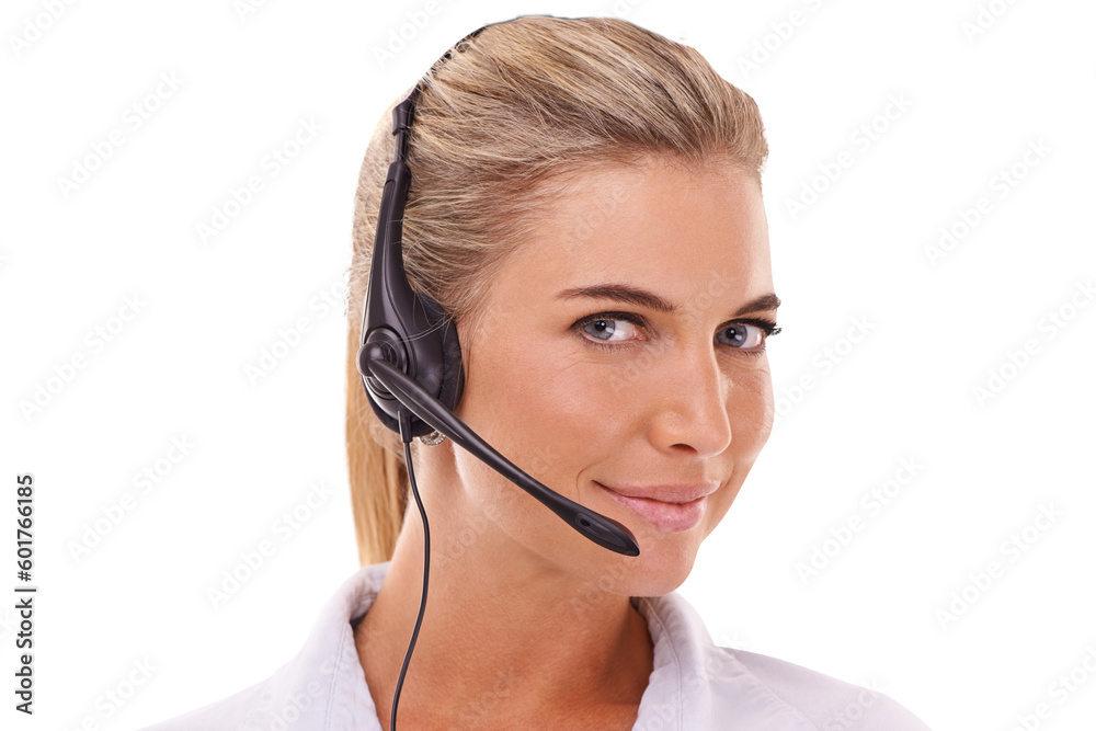 Call center, face portrait and woman consulting for customer service isolated on a transparent png background. Telemarketing, contact us and female person, sales agent or consultant with headset. Call center, face portrait and woman consulting for customer service isolated on a transparent png background. Telemarketing, contact us and female person, sales agent or consultant with headset.