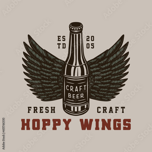 Vintage retro beer brewing emblem, logo, badge, label. mark, poster or print. Monochrome Graphic Art. Engraving style