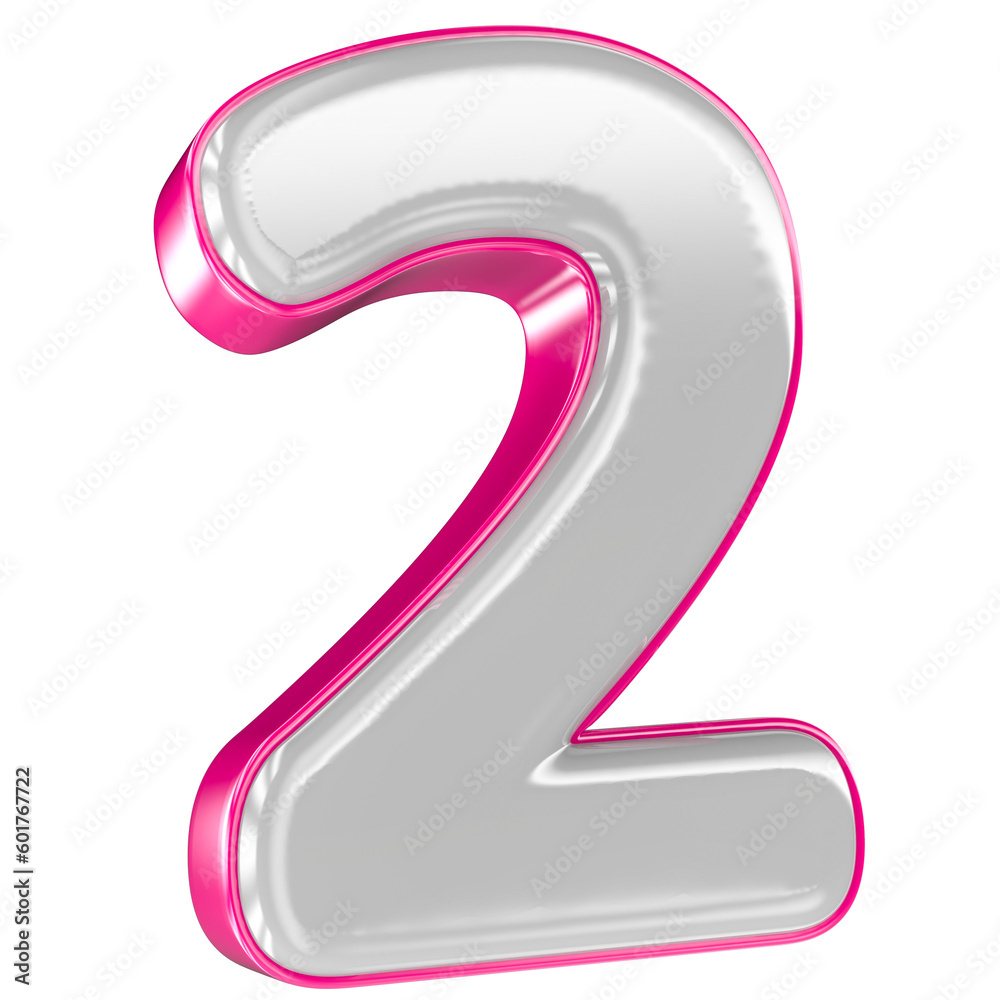 Number With Font 3D Render Number With Font 3D Render
