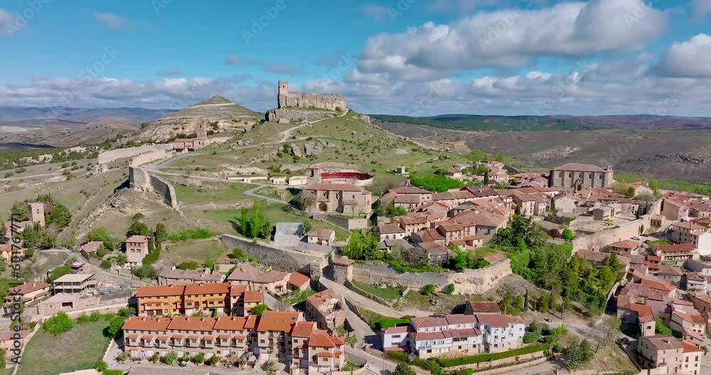 Panoramic view of the city of Atienza, a Spanish town in the province of Guadalajara. It has the title of town and enjoyed considerable importance during the Middle Ages