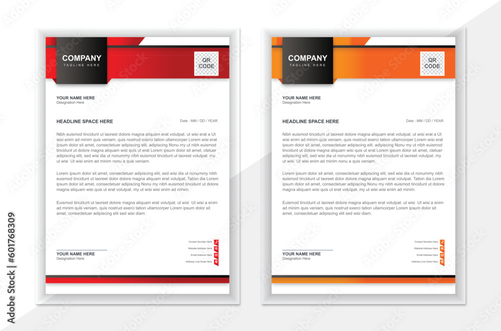 Modern and stylish corporate letterhead design.