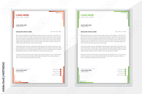 Attractive and abstract letterhead design in two colors.