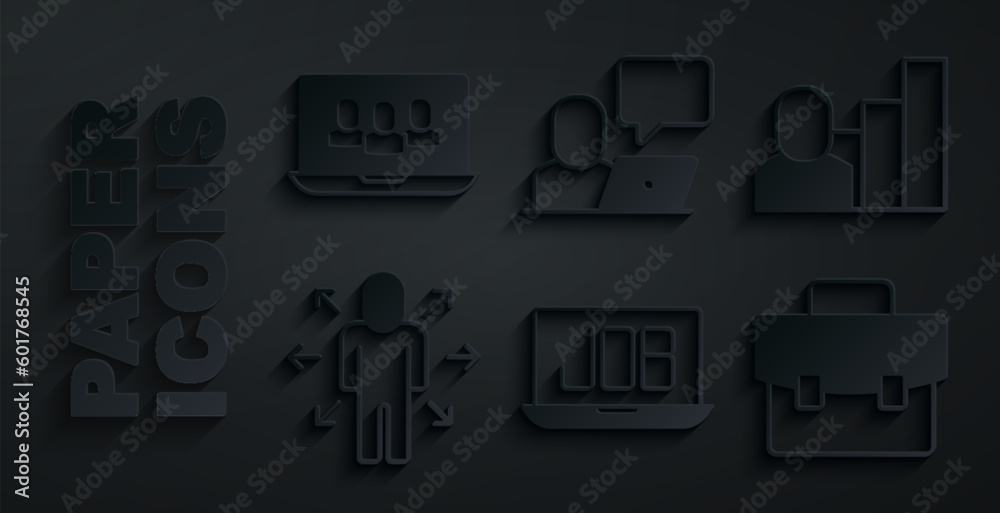 Set Search job, Productive human, Multitasking manager working, Briefcase, Freelancer and Project team base icon. Vector Set Search job, Productive human, Multitasking manager working, Briefcase, Freelancer and Project team base icon. Vector