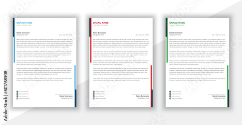 Corporate business letterhead vector template design. 