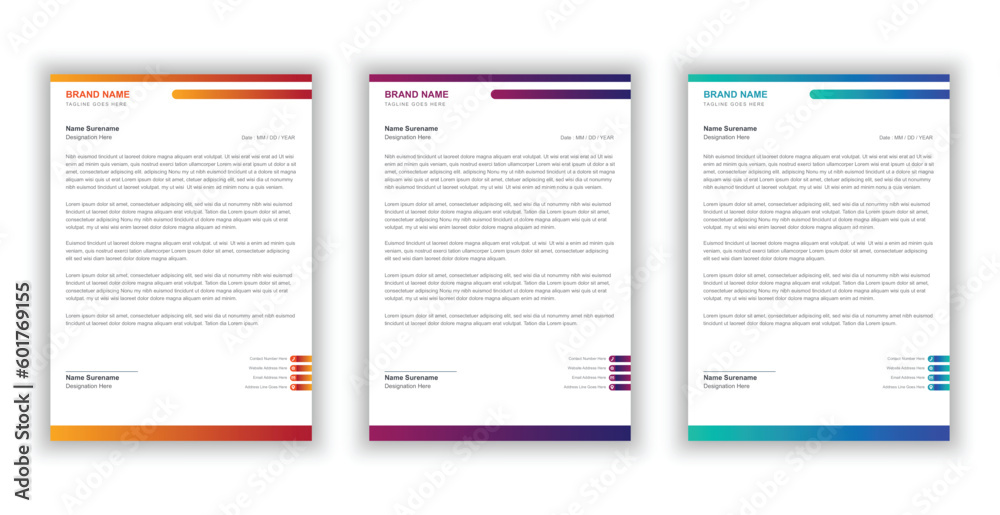 Modern Business Letterhead Template.