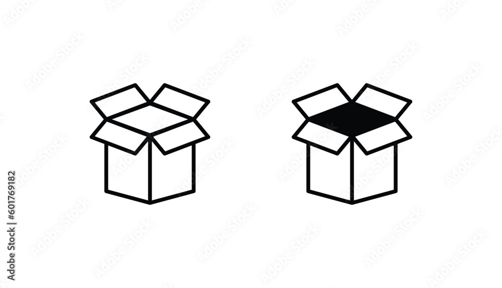 Open Box icon design with white background stock illustration Open Box icon design with white background stock illustration